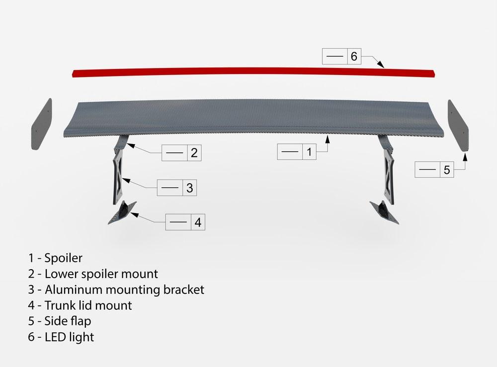 Carbon Heckspoiler mit LED Licht für BMW M2 G87 von Maxton Design