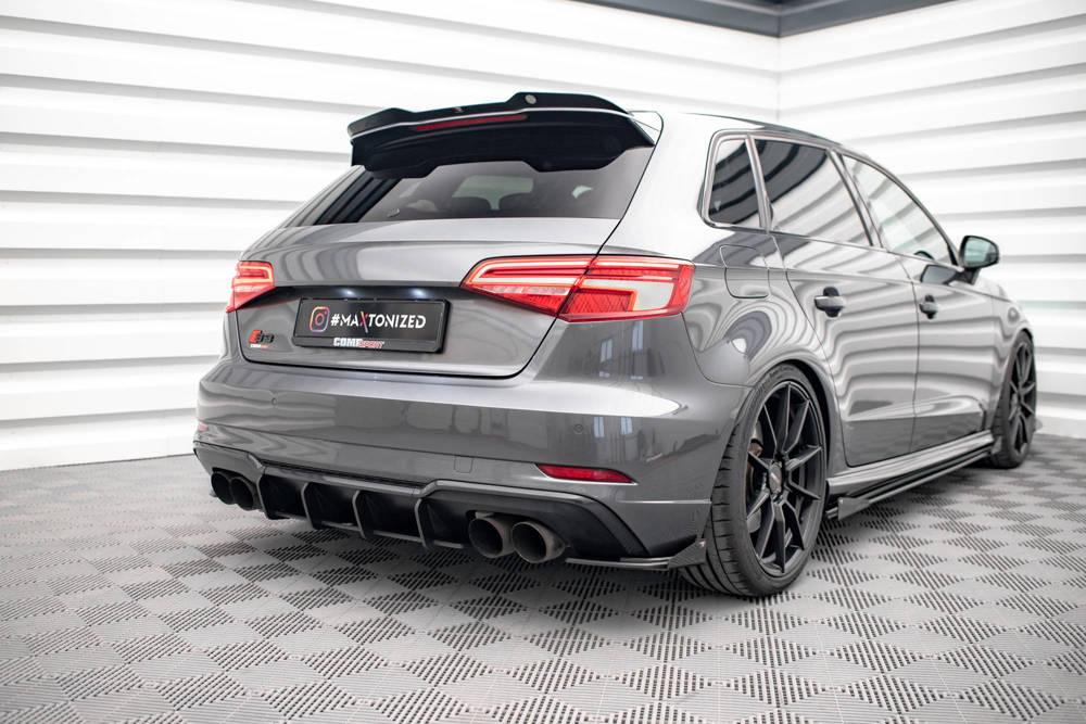 Seitliche Heck Diffusor Erweiterung Street Pro mit Flaps für Audi S3 8V Sportback Facelift von Maxton Design