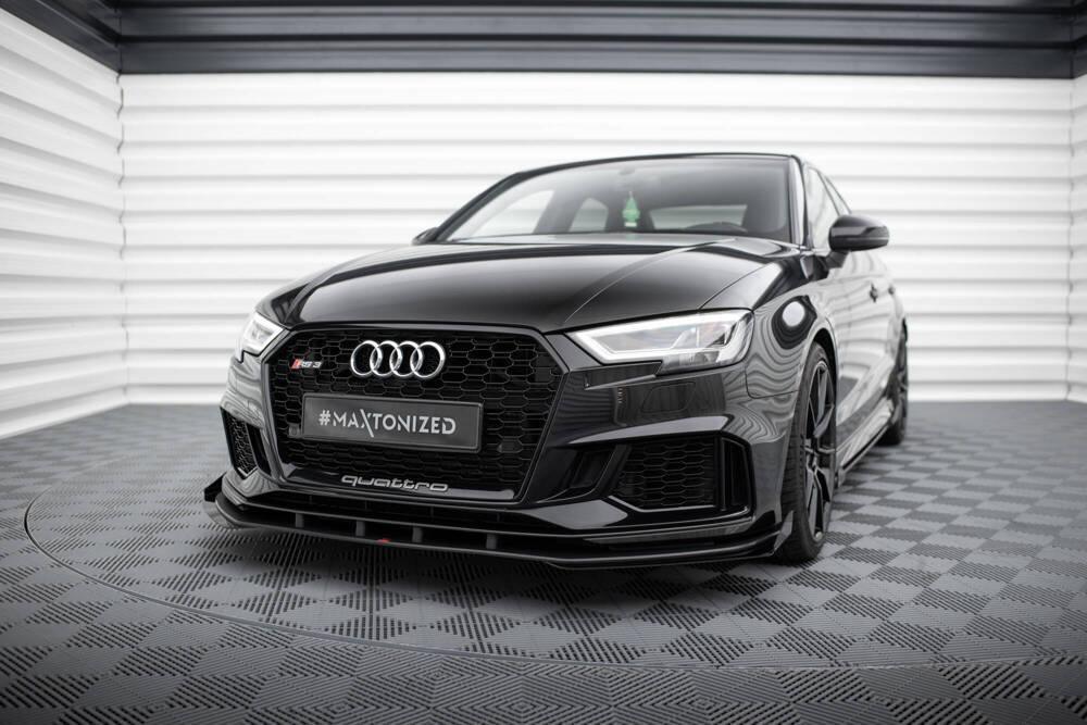 Front Lippe / Front Splitter / Frontansatz Street Pro V.1 mit Flaps für Audi RS3 8V Facelift Limousine von Maxton Design