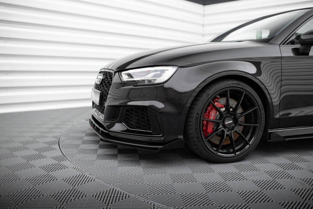 Front Lippe / Front Splitter / Frontansatz Street Pro V.1 mit Flaps für Audi RS3 8V Facelift Limousine von Maxton Design