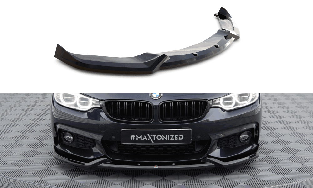 Front Lippe / Front Splitter / Frontansatz V.1 für BMW 4er Gran Coupe F36 M-Paket von Maxton Design