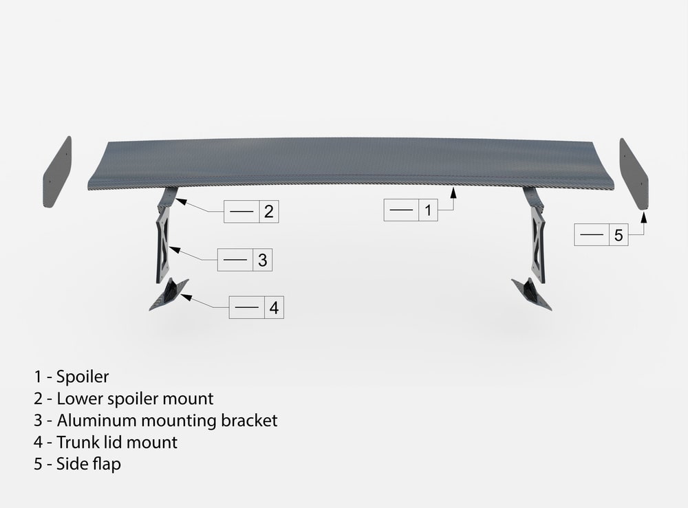 Carbon Heckspoiler mit Aufnahme Innen für Tesla Model 3 von Maxton Design