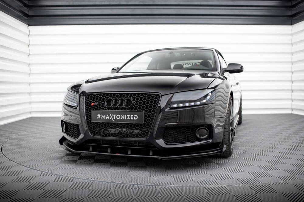 Front Lippe / Front Splitter / Frontansatz Street Pro mit Flaps für Audi A5 S-Line / S5 8T von Maxton Design