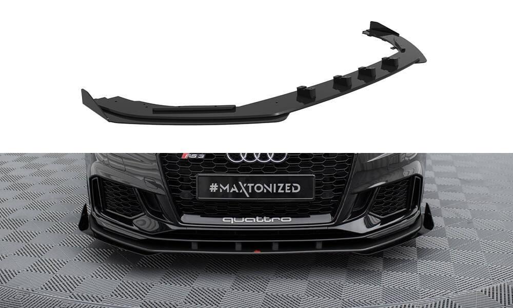 Front Lippe / Front Splitter / Frontansatz Street Pro V.1 mit Flaps für Audi RS3 8V Facelift Limousine von Maxton Design